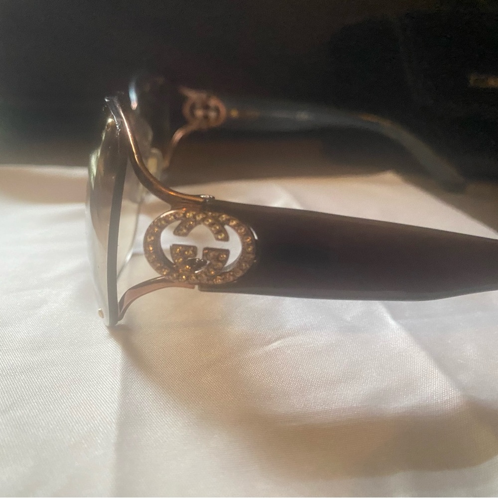 Vintage Authentic GUCCI Gold and Brown Sunglasses
